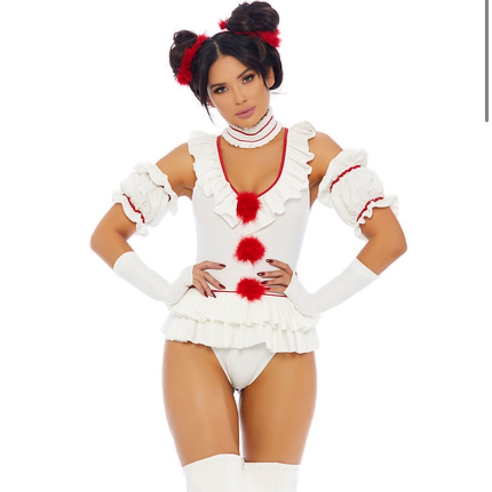 Forplay Let's Play a Game Sexy Movie Clown Character Adult Costume Size L/XL NWT